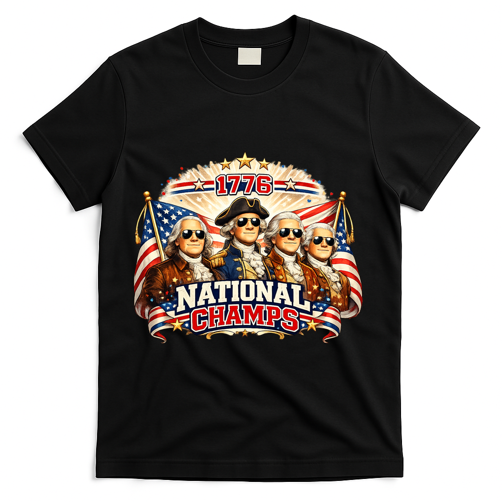 1776 National Champs Patriotic Founding Fathers T-Shirt product image 1