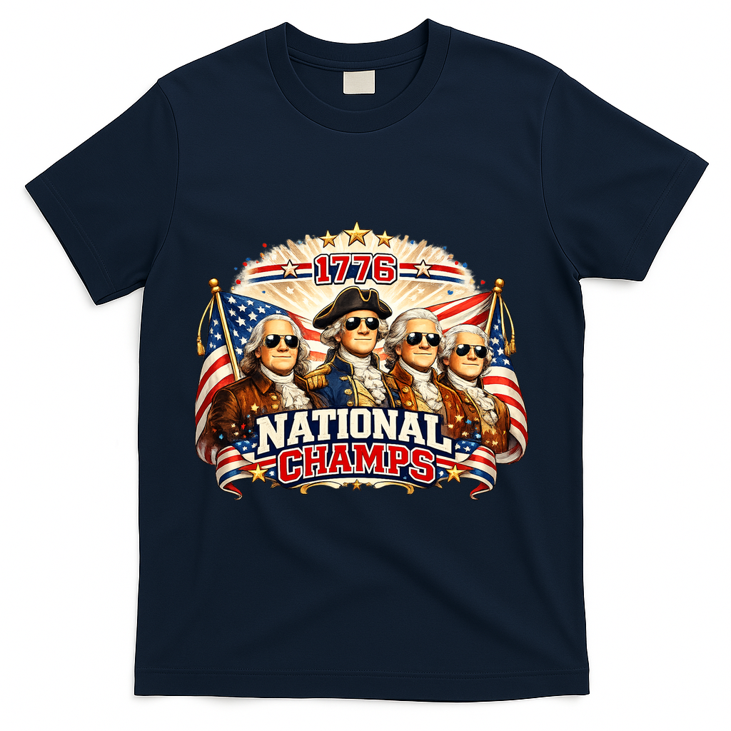 1776 National Champs Patriotic Founding Fathers T-Shirt product image 3