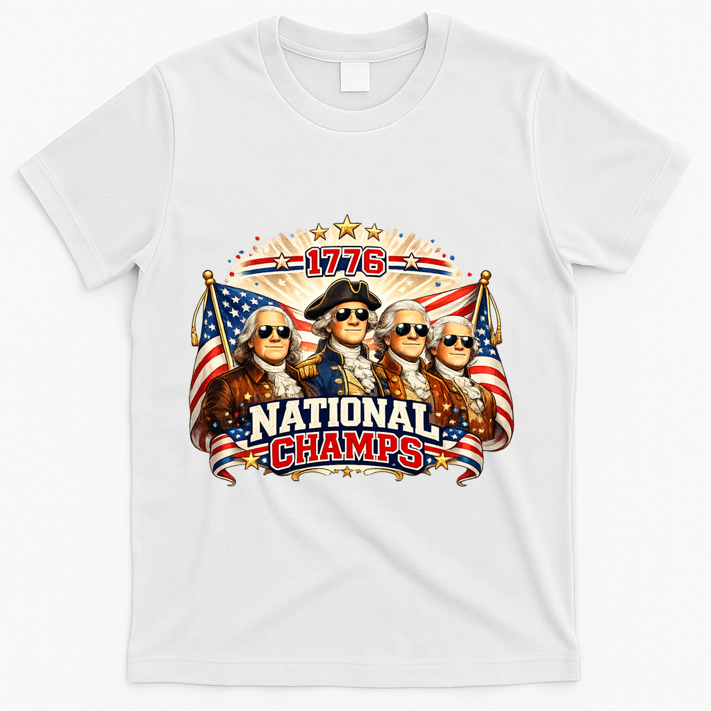 1776 National Champs Patriotic Founding Fathers T-Shirt product image 2