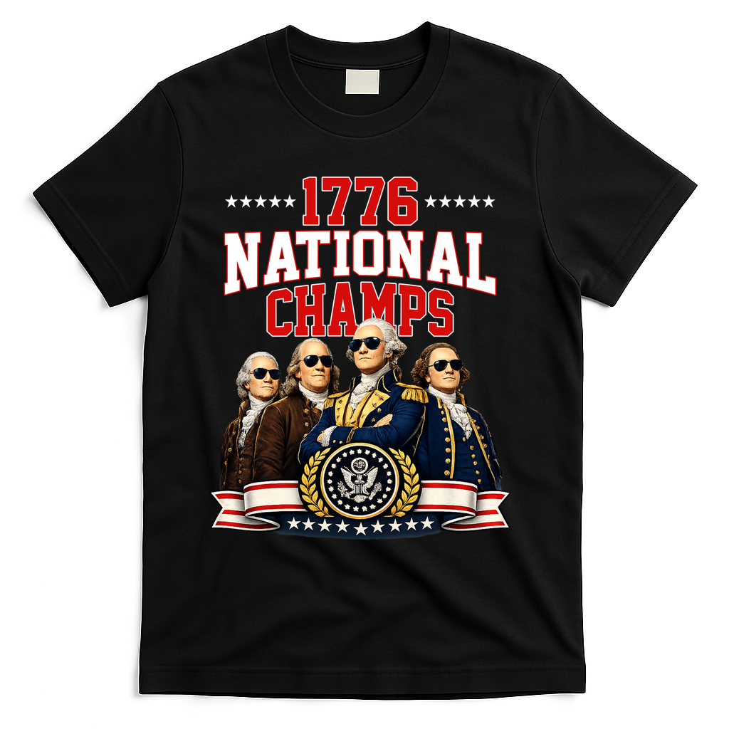 1776 National Champs Founding Fathers USA Patriotic T-Shirt product image 1