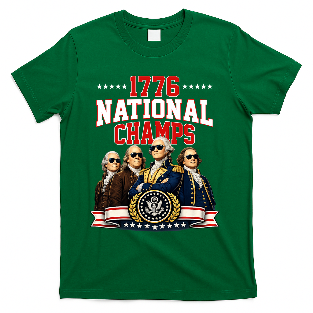 1776 National Champs Founding Fathers USA Patriotic T-Shirt product image 4