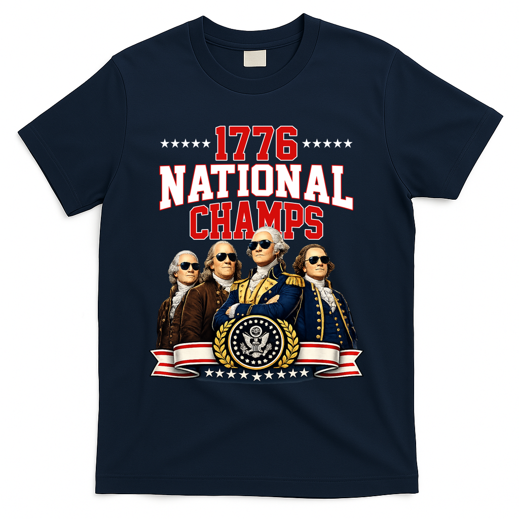 1776 National Champs Founding Fathers USA Patriotic T-Shirt product image 3