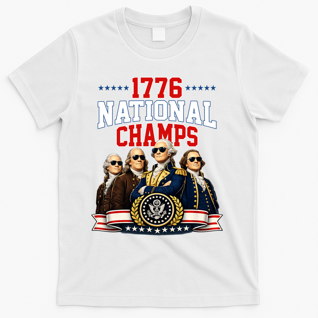 1776 National Champs Founding Fathers USA Patriotic T-Shirt product image 2