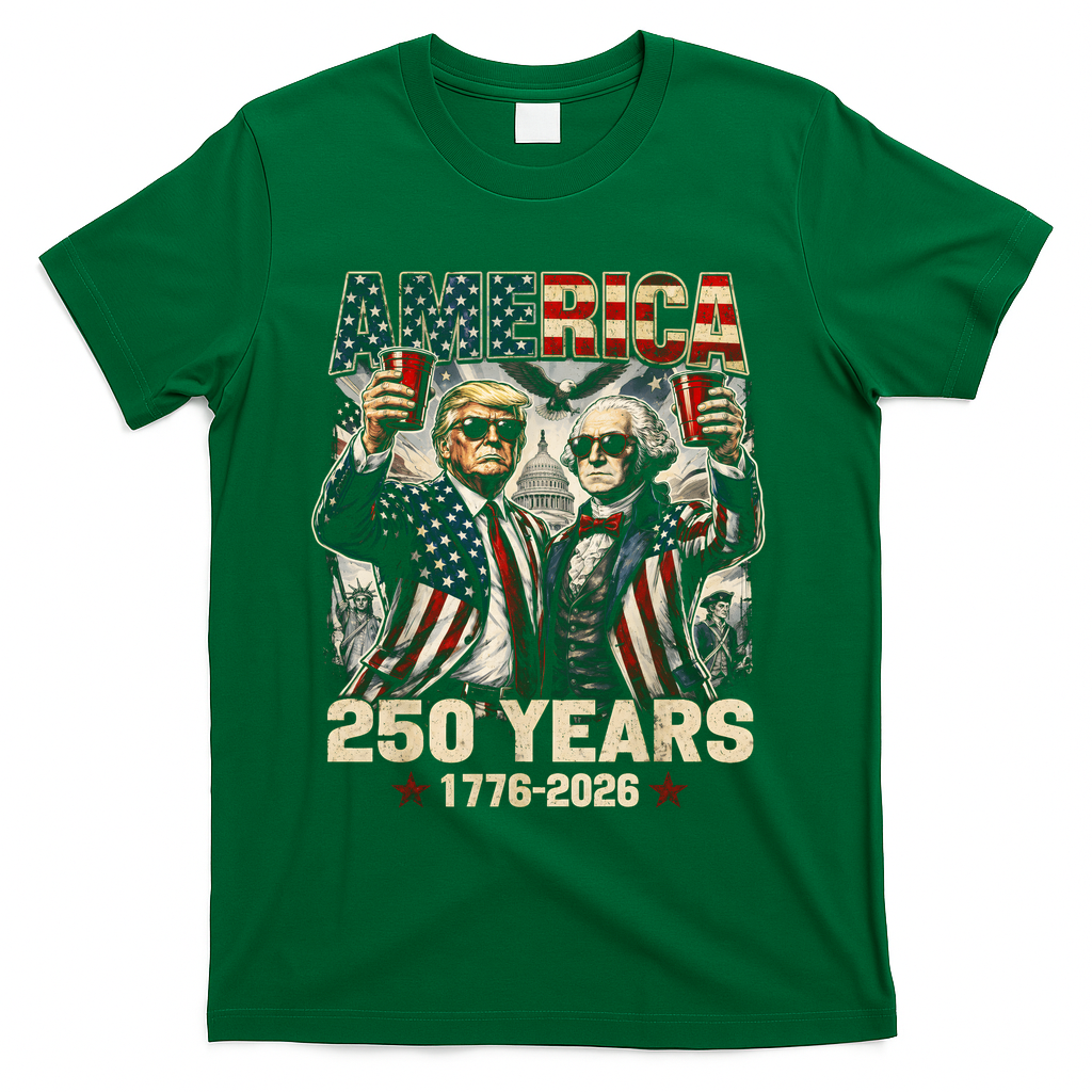 250 Years Donald Trump George Washington 1776-2026 T-Shirt product image 4