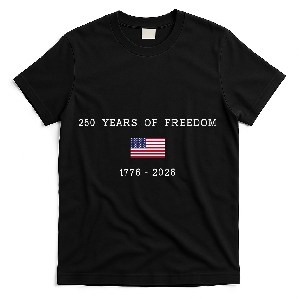 250 Years Of Freedom 1776-2026 USA America Flag T-Shirt product image 1