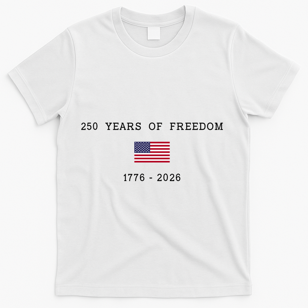 250 Years Of Freedom 1776-2026 USA America Flag T-Shirt product image 2