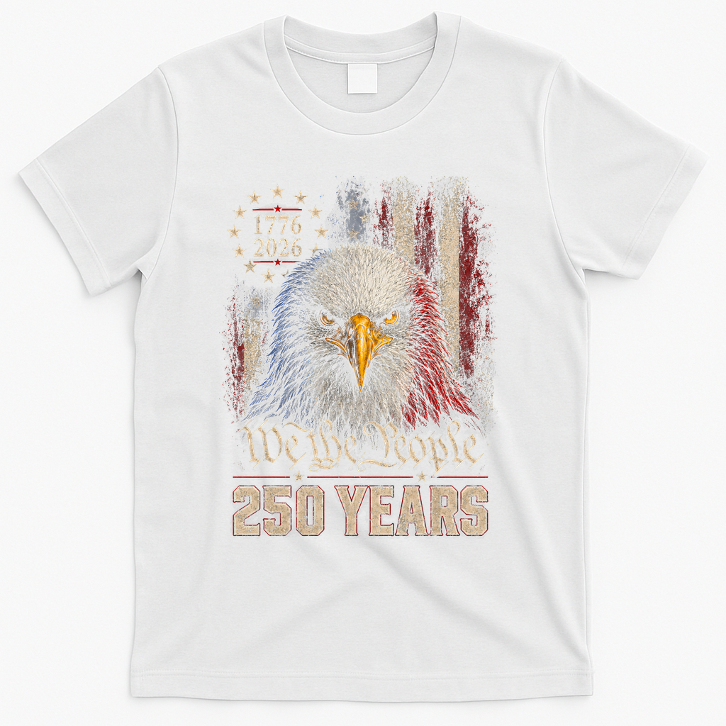 250 Years We The People Bald Eagle American Flag T-Shirt product image 2