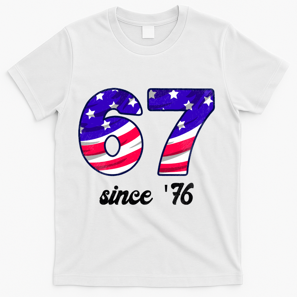 67 American Flag Vintage Meme 6-7 T-Shirt product image 2