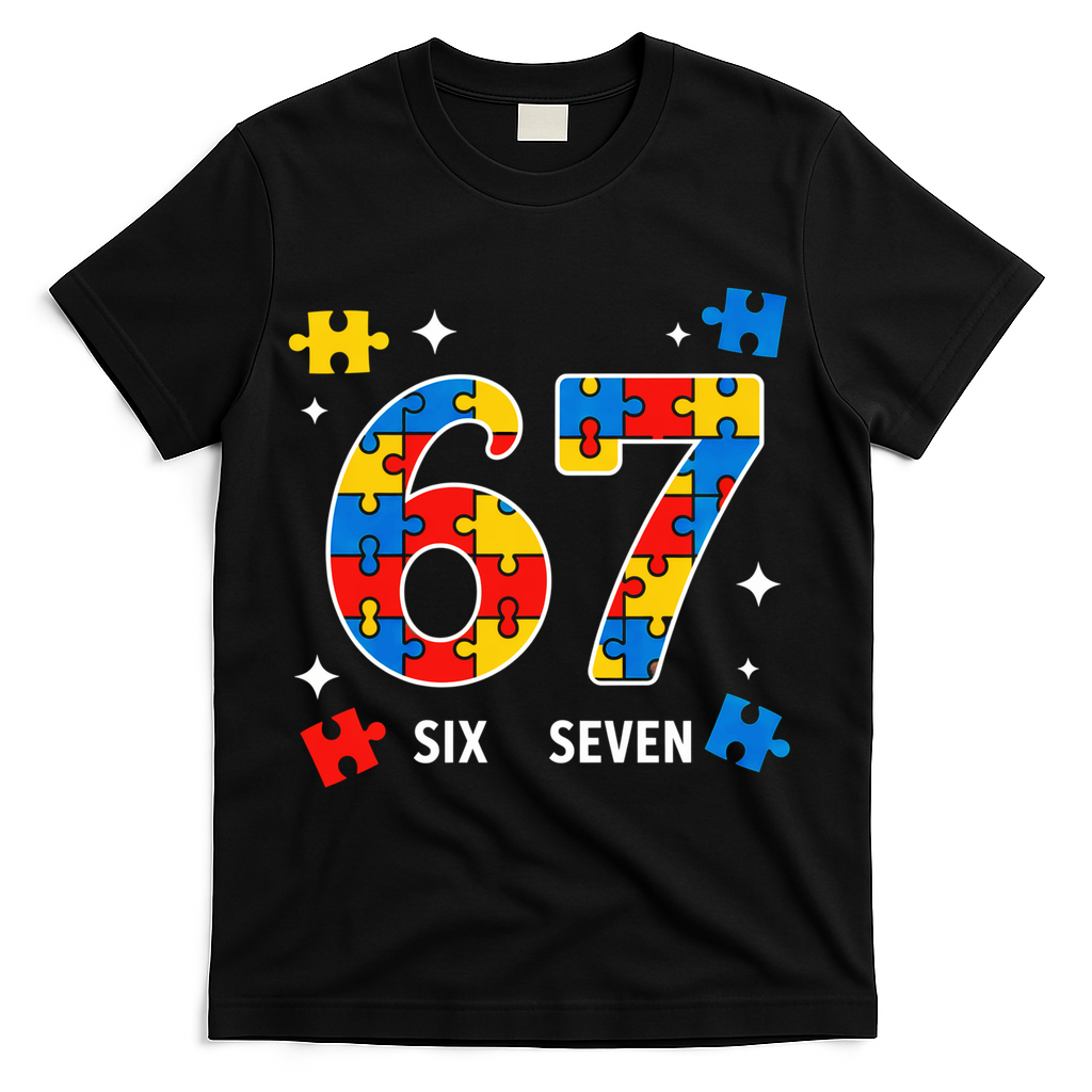 67 Autism Puzzle Six Seven T-Shirt product image 2