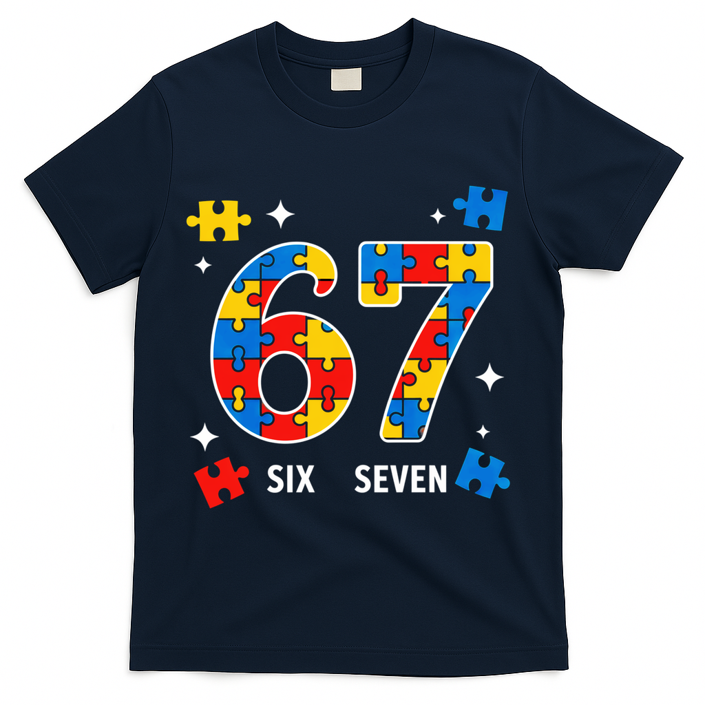 67 Autism Puzzle Six Seven T-Shirt product image 3