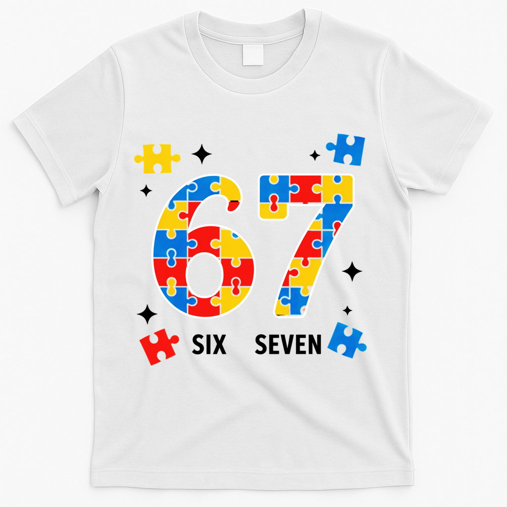 67 Autism Puzzle Six Seven T-Shirt product image 1