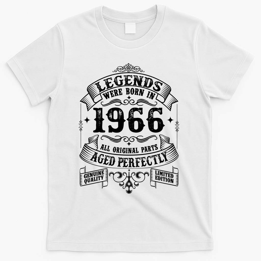 60th Birthday Vintage Scroll Border Legends Were Born Age product image 1