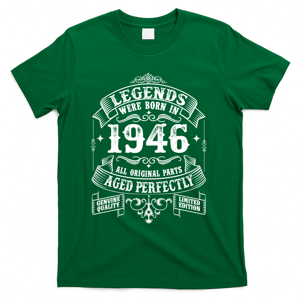 80th Birthday Vintage Scroll Border Legends Were Born Age product image 4