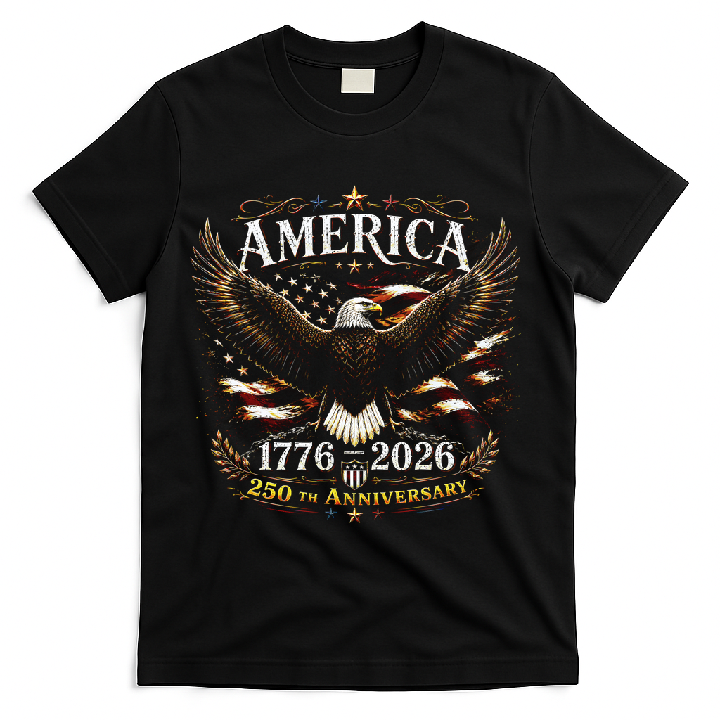 America 250th Anniversary 1776-2026 Patriotic Eagle T-Shirt product image 1