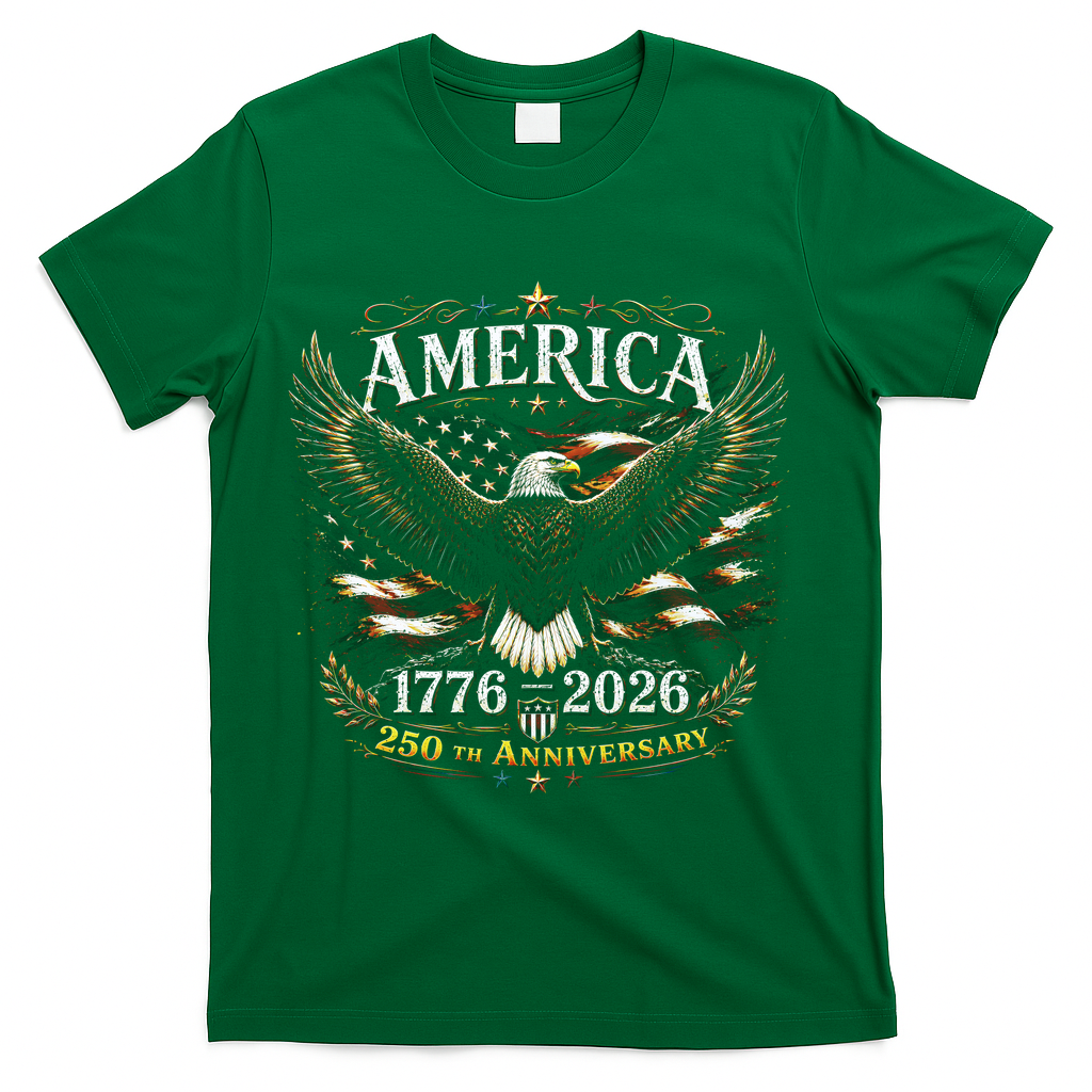 America 250th Anniversary 1776-2026 Patriotic Eagle T-Shirt product image 4