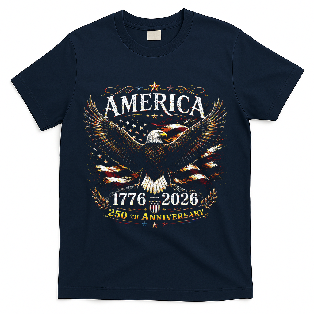 America 250th Anniversary 1776-2026 Patriotic Eagle T-Shirt product image 3