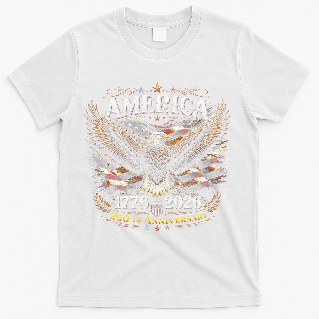 America 250th Anniversary 1776-2026 Patriotic Eagle T-Shirt product image 2