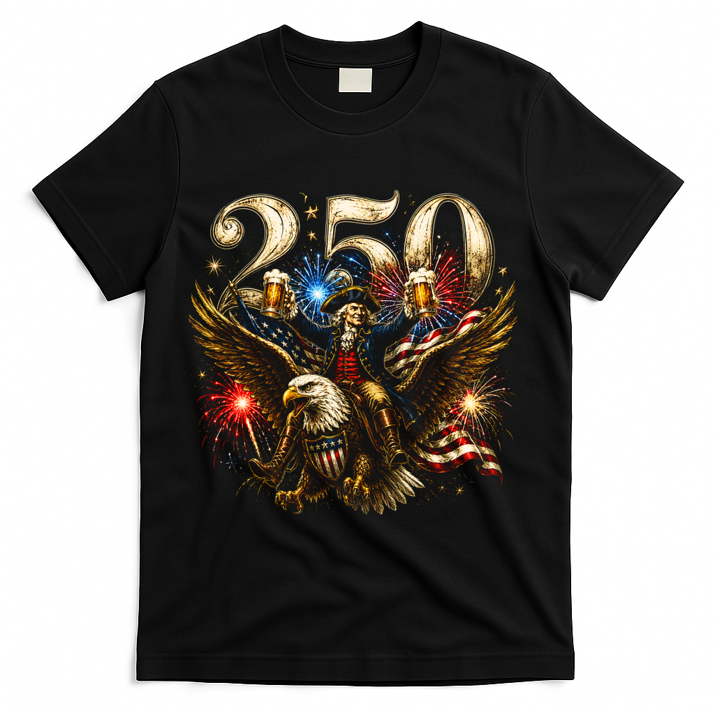 America 250 Ben Franklin Riding Eagle Celebration T-Shirt product image 1
