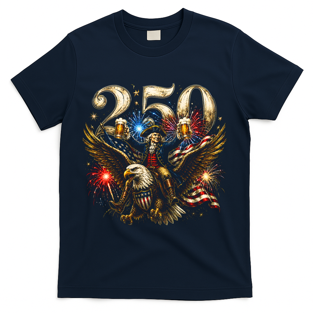America 250 Ben Franklin Riding Eagle Celebration T-Shirt product image 3