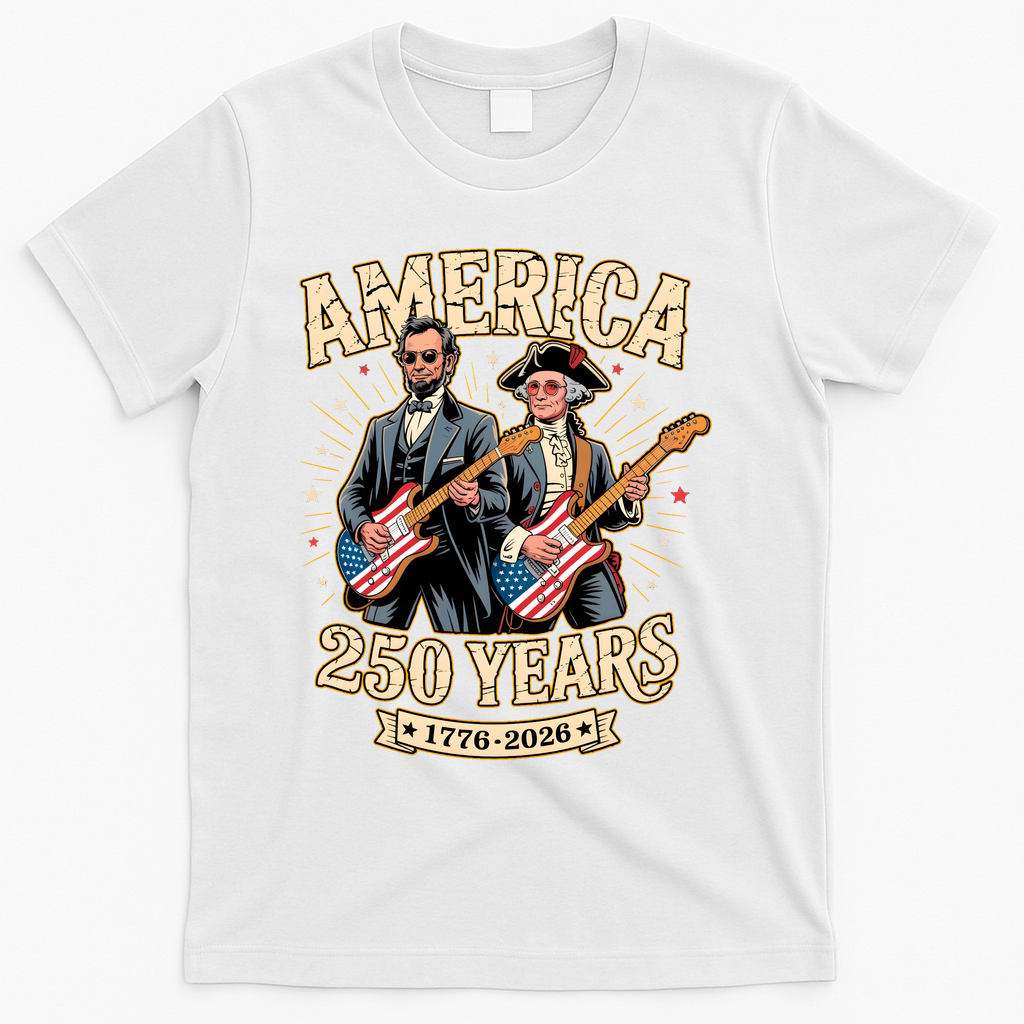 America 250 Years 1776-2026 Funny Lincoln Washington Rock product image 1