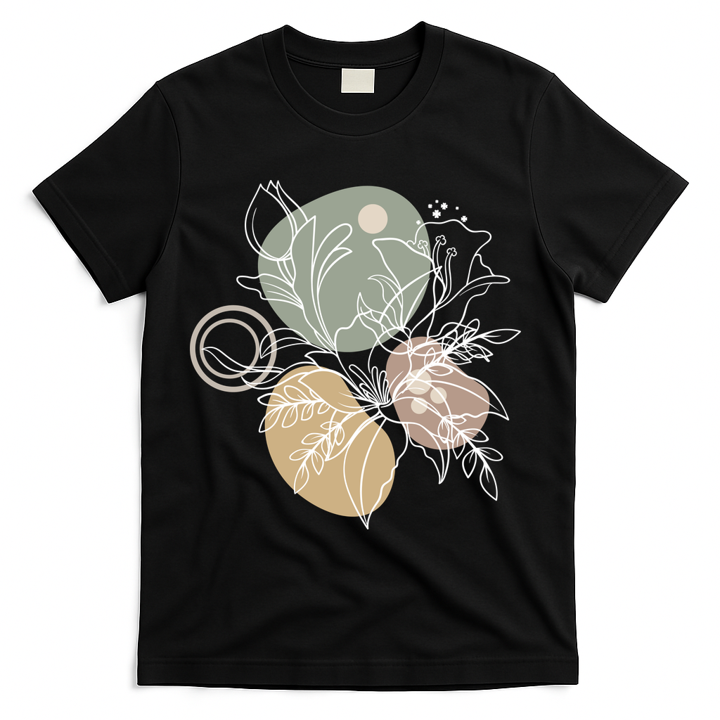 Abstract Floral Modern Botanical T-Shirt product image 2