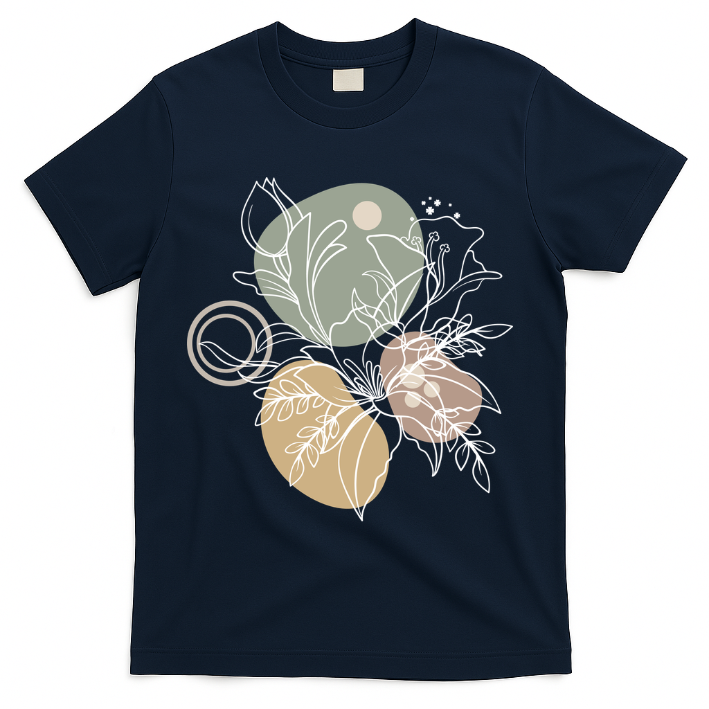 Abstract Floral Modern Botanical T-Shirt product image 3