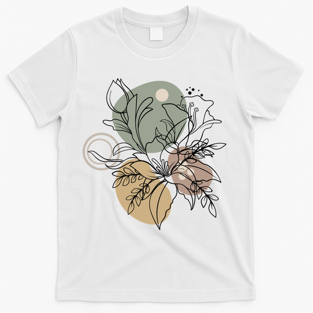 Abstract Floral Modern Botanical T-Shirt product image 1