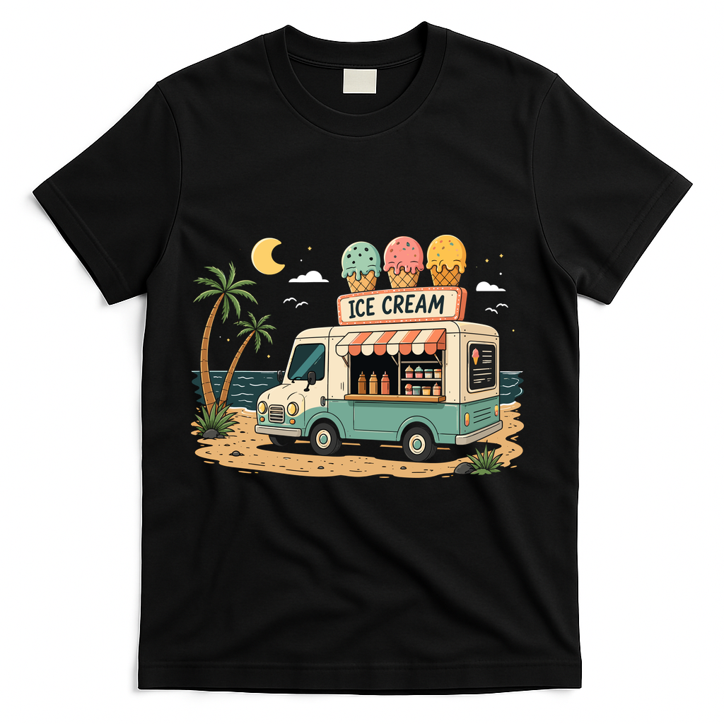 Arcade Ice Cream Truck Retro Summer 1980s T-Shirt product image 1
