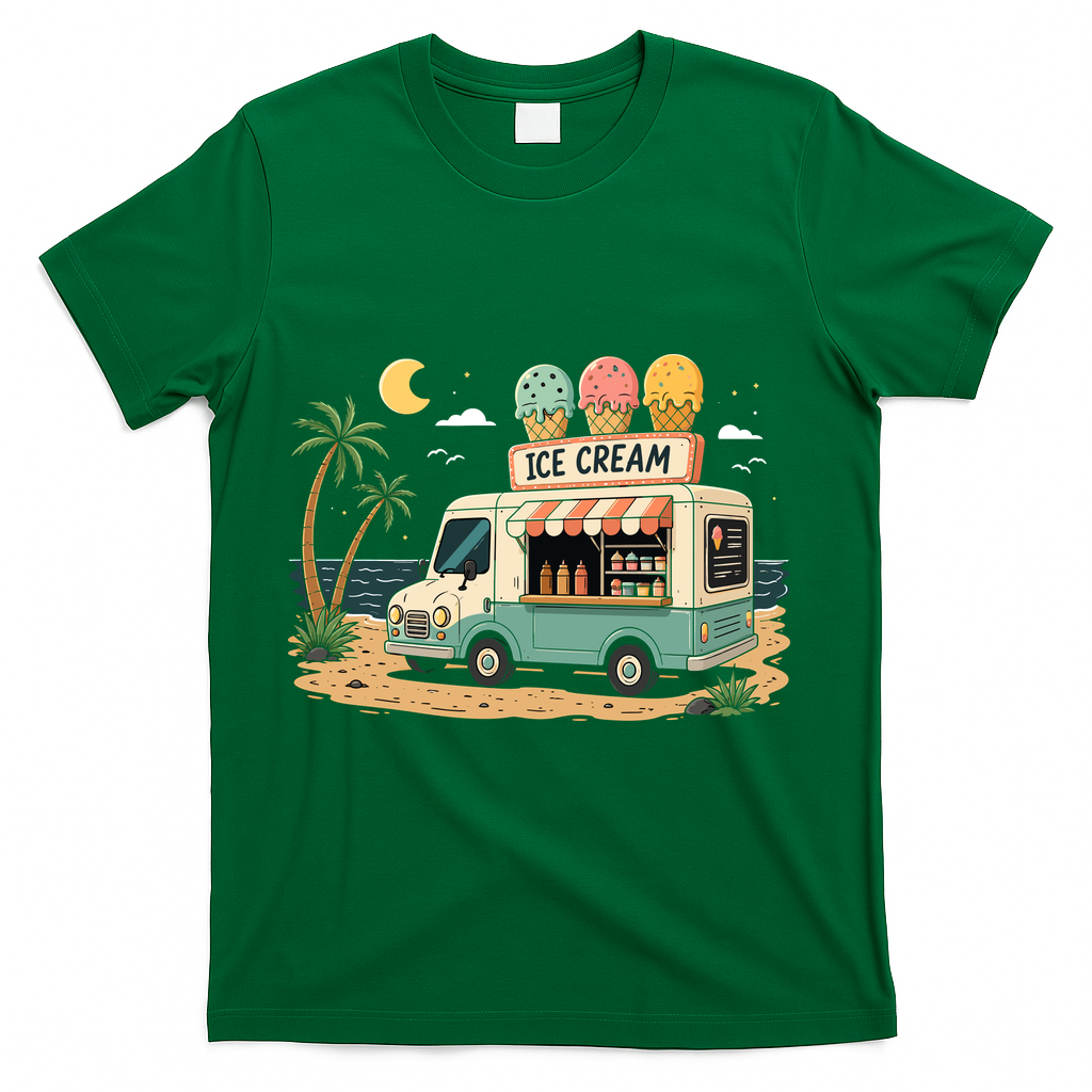 Arcade Ice Cream Truck Retro Summer 1980s T-Shirt product image 4