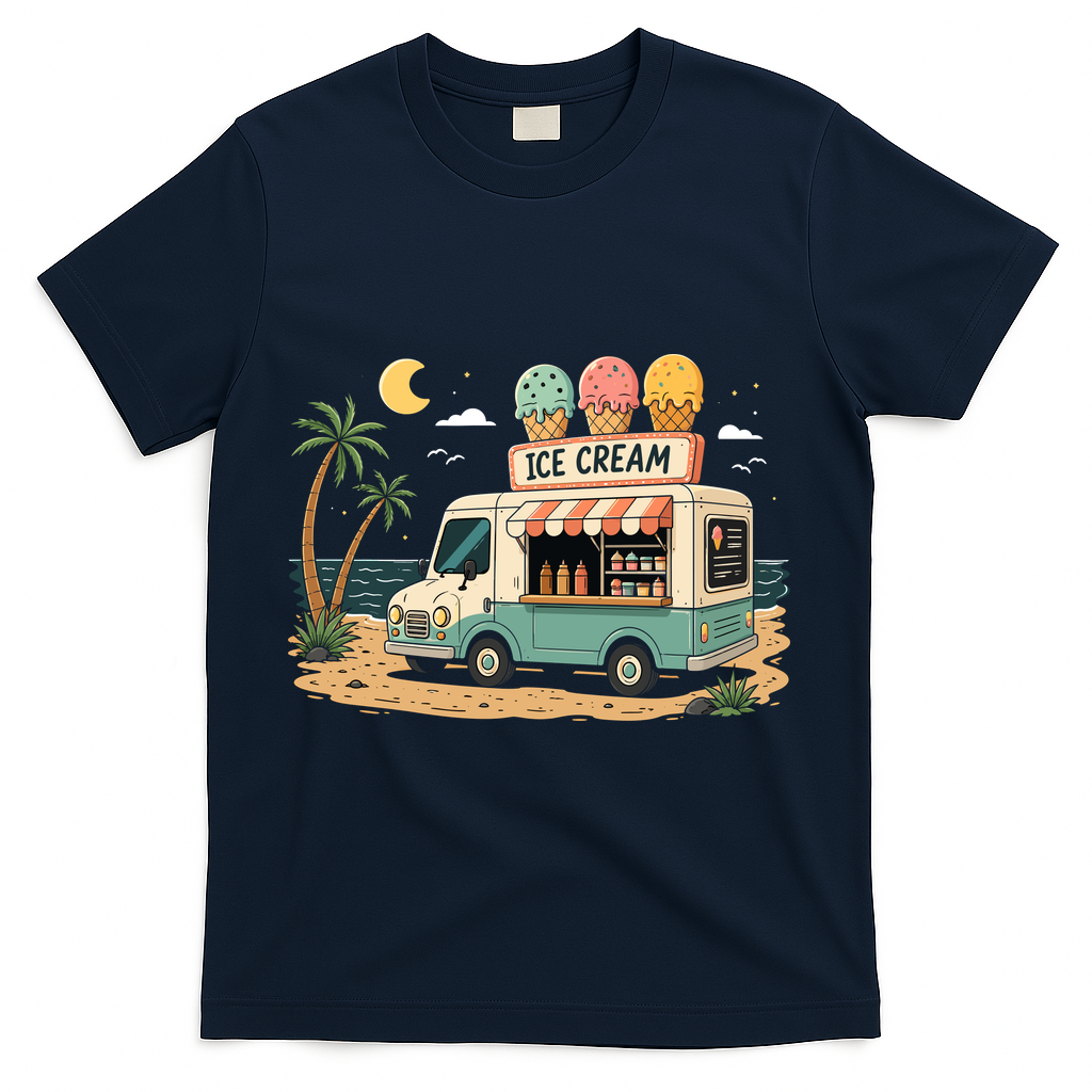 Arcade Ice Cream Truck Retro Summer 1980s T-Shirt product image 3