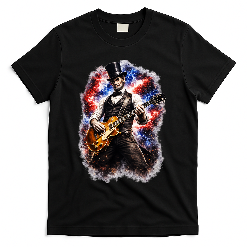 Abraham Lincoln Abe Playing Guitar T-Shirt product image 1