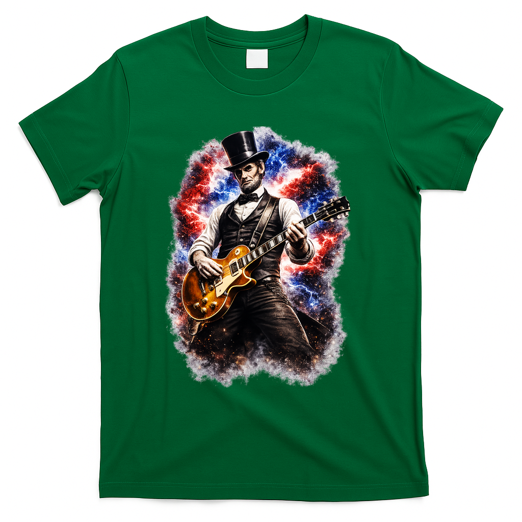 Abraham Lincoln Abe Playing Guitar T-Shirt product image 4