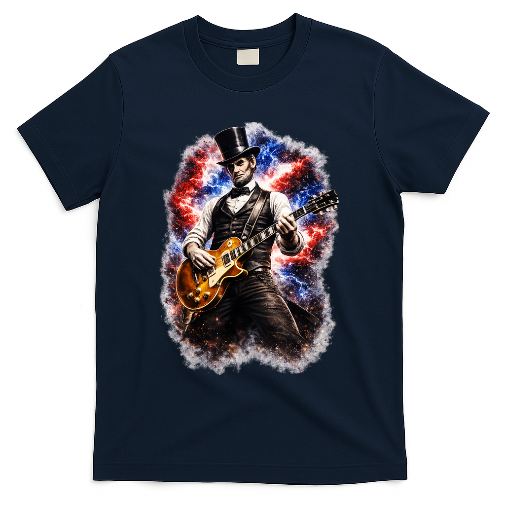 Abraham Lincoln Abe Playing Guitar T-Shirt product image 3