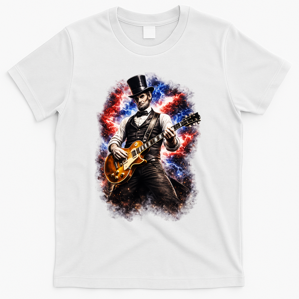 Abraham Lincoln Abe Playing Guitar T-Shirt product image 2