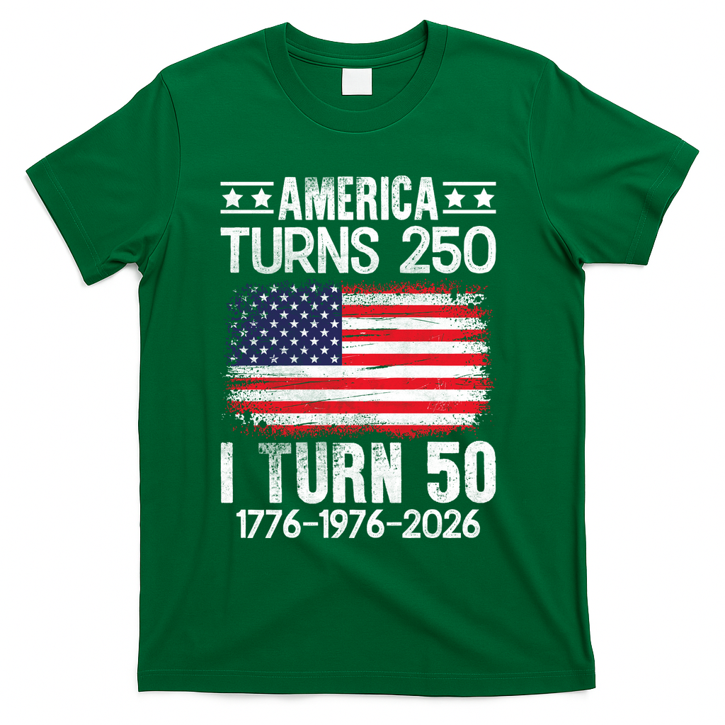 America Turns 250 I Turn 50 1976 50th Birthday T-Shirt product image 4