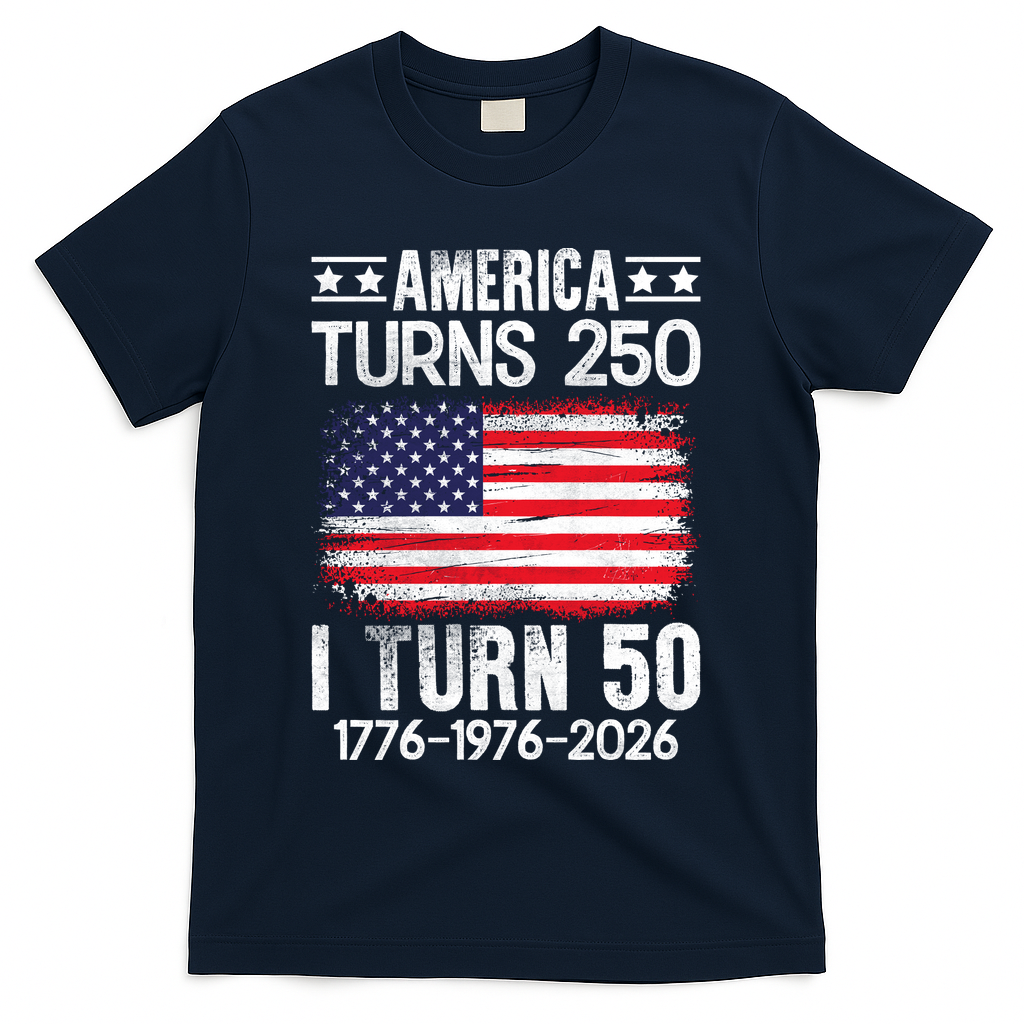 America Turns 250 I Turn 50 1976 50th Birthday T-Shirt product image 3