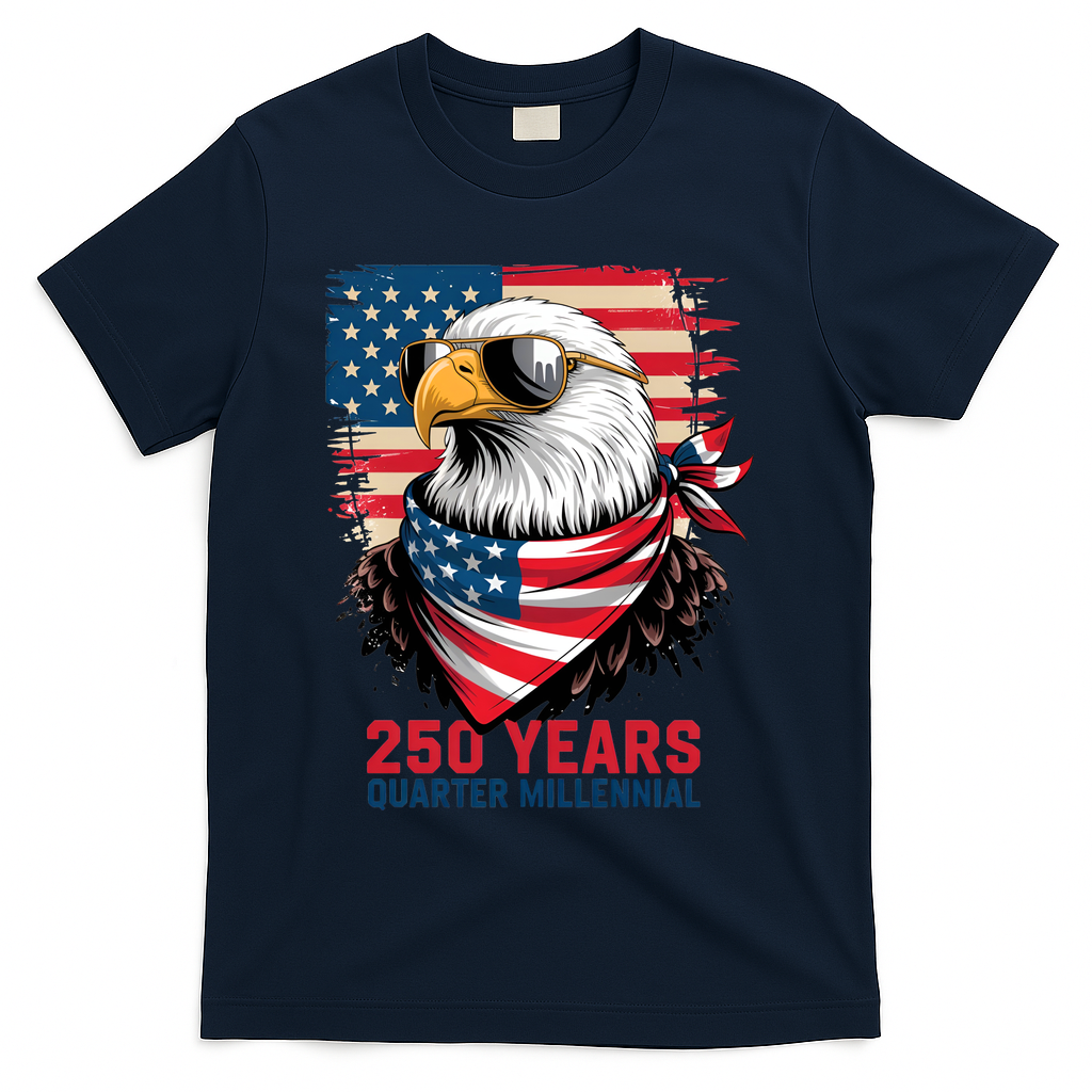 America USA 250 Years Quarter Millennial Eagle T-Shirt product image 3
