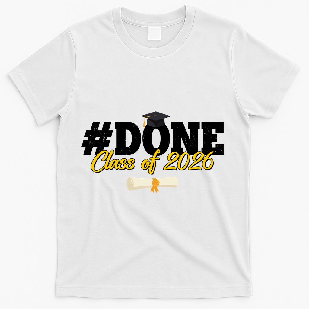 #Done Class Of 2026 Senior Grad Graduation T-Shirt product image 1